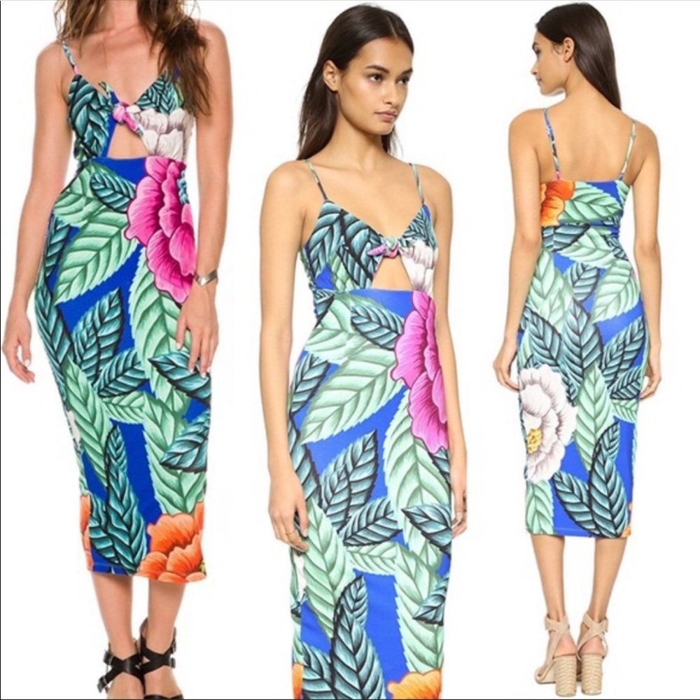 Mara Hoffman front tie midi dress.